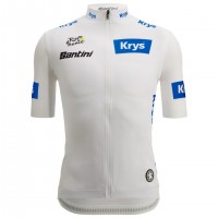 Santini witte Tour de France-jersey Frankrijk 2025 Fan Line-jersey voor heren