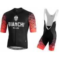 BIANCHI MILANO Pedaso Red Fietskleding Set Wielershirt Korte Mouw+Korte Fietsbroeken Bib