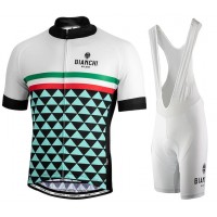 BIANCHI MILANO Codigoro White Fietskleding Set Wielershirt Korte Mouw+Korte Fietsbroeken Bib
