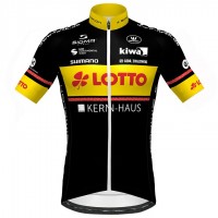 2020 LOTTO KERN-HAUS Zwart-Geel Wielershirt Korte Mouw 295AMIX