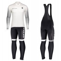 2020 Scott RC Team 1.0 Wit Wielerkleding Set Wielershirt Lange Mouw+Lange Fietsbroeken Bib 445WMAP