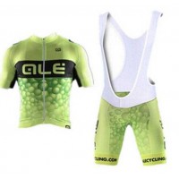 2015 ALE Fietskleding Set Fietsshirt Met Korte Mouwen+Korte Koersbroek Groen