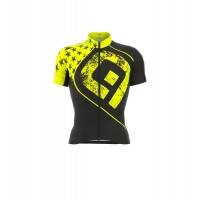 ALE PRR STARS Wielershirt Korte Mouw Fluo Geel