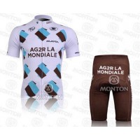 Ag2r La Mondiale Wielerkleding Set Wielershirts Korte+Korte Fietsbroeken