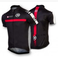 2016 ASSOS Wielershirt Korte Mouw Zwart Wit Rood