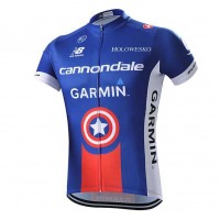 2015 Garmin Cannondale Wielershirt Met Korte Mouwen Blauw