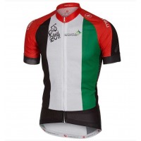 2015 Dubai Tour Wielershirt Met Korte Mouwen Groen Wit