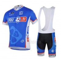 FDJ.Fr 2014 Fietskleding Set Fietsshirt Met Korte Mouwen+Korte Koersbroek