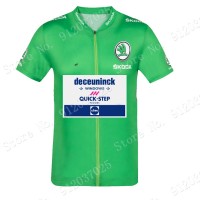 Green Deceuninck Quick Step Tour De France 2021 Team Wielerkleding Fietsshirt Korte Mouw CnPqCi