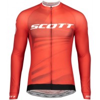 Wielerkleding Profteams 2020 SCOTT RC Pro Wielershirts Lange Mouw Rood