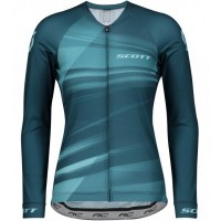 Wielerkleding Profteams 2020 Dames SCOTT RC Pro Wielershirts Lange Mouw Blauw