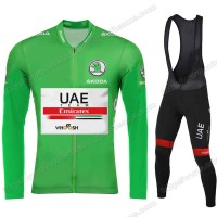 UAE EMIRATES Tour De France 2020 Fietskleding Set Wielershirts Lange Mouw+Lange Wielrenbroek Bib GZERF