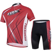 2014 Fox Bike Teams Wielerkleding Set Set Wielershirts Korte Mouw+Fietsbroek Rood