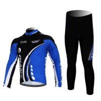 Giant Kenda Pro Fietskleding Wielershirts Lange Mouw+Lange Fietsbroeken Zwart Blauw