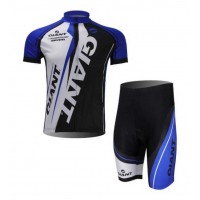 Goedkoop Giant 2014 Wielerkleding Set Wielershirts Korte Mouw+Fietsbroek Blauw Zwart