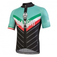 Bianchi Milano Tiera Blue Black Wielershirt Korte Mouwen