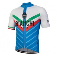 Bianchi Milano Tiera Blue White Wielershirt Korte Mouwen