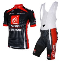2018 CAISSE D'EPARGNE Fietskleding Set Wielershirt Korte Mouw+Korte Fietsbroeken Bib