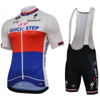 Quick Step Floors 2018 Czech Champion Fietskleding Set Wielershirt Korte Mouw+Korte Fietsbroeken Bib