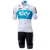 TEAM SKY 2018 Wit Fietskleding Set Wielershirt Korte Mouwen+Korte Fietsbroeken