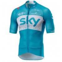 SKY 2018 CASTELLI PODIO FZ Wielershirt Korte Mouw Blue