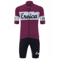 Santini Eroica Vino Fietskleding Set Wielershirt Korte Mouw+Korte Fietsbroeken Bib