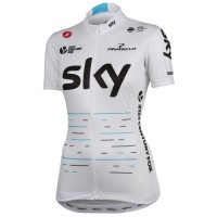 Team Sky Fan 2017 Dames Wielershirt Korte Mouw Wit
