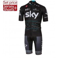 2017 Sky Fietskleding Set Fietsshirt Met Korte Mouwen+Korte Koersbroek