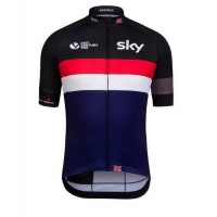2016 SKY Wit-Rood Wielershirt Met Korte Mouwen