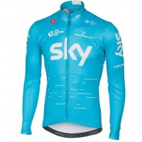 2017 Sky Wielershirt Lange Mouw Blauw