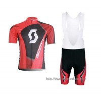 Scott RC Pro Fietskleding Set Fietsshirt Met Korte Mouwen+Korte Koersbroek Rood Zwart II